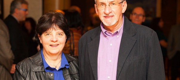 Michel L'Hébreux et son épouse lors du 25e anniversaire des éditions du Septentrion.